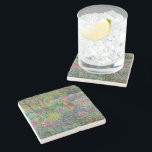 Posavasos De Piedra El Jardín Iris De Giverny De Claude Monet<br><div class="desc">El jardín Iris de Giverny pintado por Claude Monet. Alrededor de 1900. Esta imagen es de dominio público.</div>
