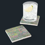 Posavasos De Piedra El Jardín Iris De Giverny De Claude Monet<br><div class="desc">El jardín Iris de Giverny pintado por Claude Monet. Alrededor de 1900. Esta imagen es de dominio público.</div>