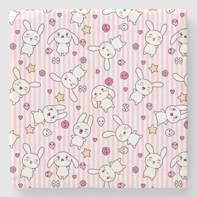 Posavasos De Piedra el kawaii raya el modelo (Anverso)