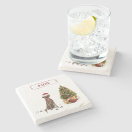 Posavasos De Piedra El labrador marrón recuperó un árbol de perros gra