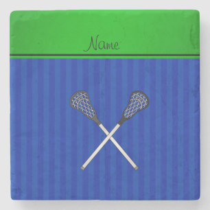 Posavasos De Piedra El lacrosse conocido personalizado pega rayas