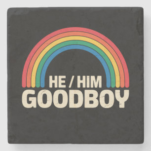 Posavasos De Piedra Él Le Buen Chico Arcoíris LGBTQ Orgullo Gay Aliado