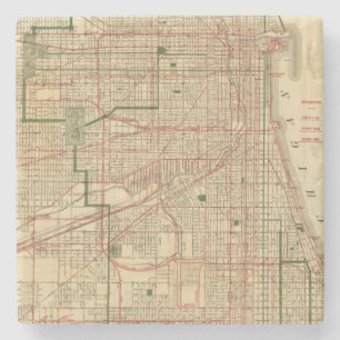 Posavasos De Piedra El mapa de Blanchard de Chicago