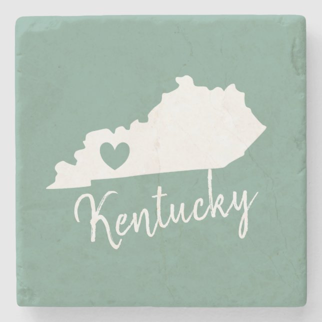 Posavasos De Piedra El mapa estatal de Kentucky ama a casa (Anverso)