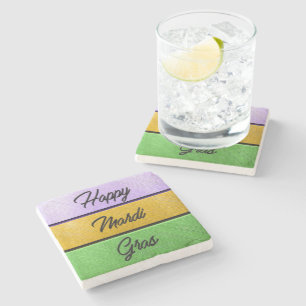 Posavasos De Piedra El Mardi Gras de SlipperyJoe es metalizado color v