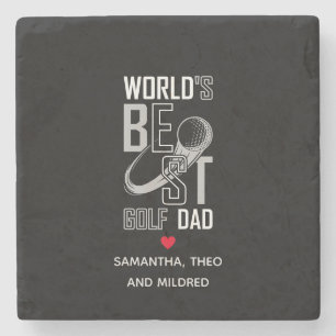 Posavasos De Piedra El mejor papá de golf del mundo Regalos de papá