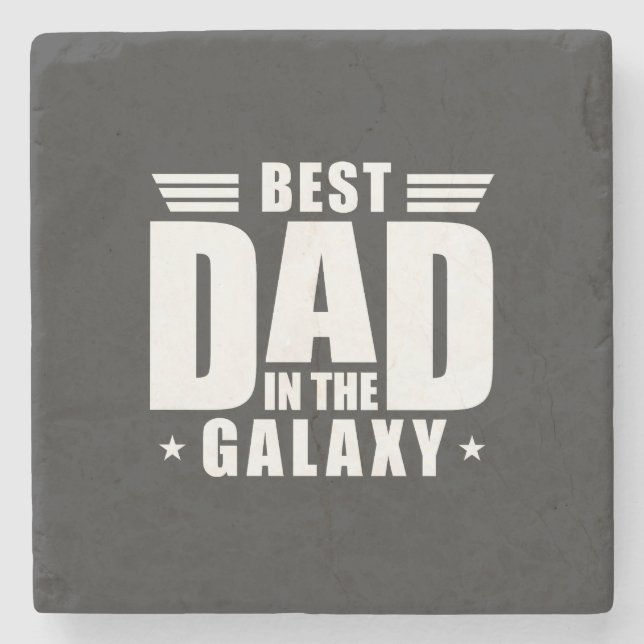 Posavasos De Piedra El mejor papá en la galaxia - Día del padre, cumpl (Anverso)