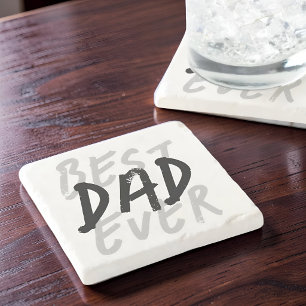 Posavasos De Piedra El mejor papá moderno negro y gris Grunge