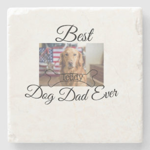 Posavasos De Piedra El mejor perro papá jamás añada el nombre del masc