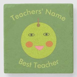 Posavasos De Piedra El mejor profesor feliz Personalizado de Apple Sto