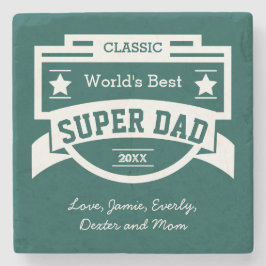 Posavasos De Piedra El mejor superpapá del mundo personalizado
