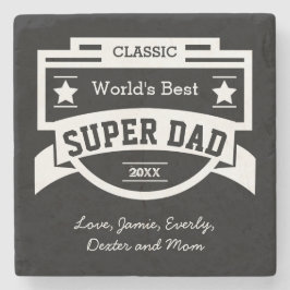 Posavasos De Piedra El mejor superpapá del mundo personalizado