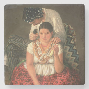 Posavasos De Piedra El muchacho y el chica gitanos, (aceite en lona)