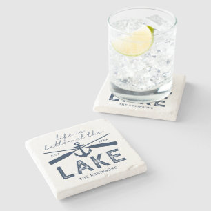 Posavasos De Piedra El nombre de la familia en el lago es mejor