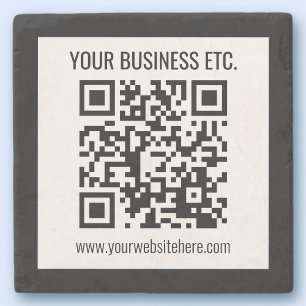 Posavasos De Piedra El nombre de su empresa y código QR editable