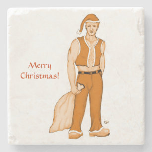 Posavasos De Piedra El nuevo Santa Claus - ¡Feliz Navidad!