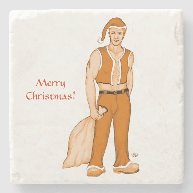 Posavasos De Piedra El nuevo Santa Claus - ¡Feliz Navidad! (Anverso)