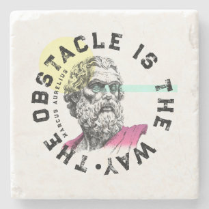 Posavasos De Piedra El Obstáculo Es El Camino - Cita De Marcus Aureliu