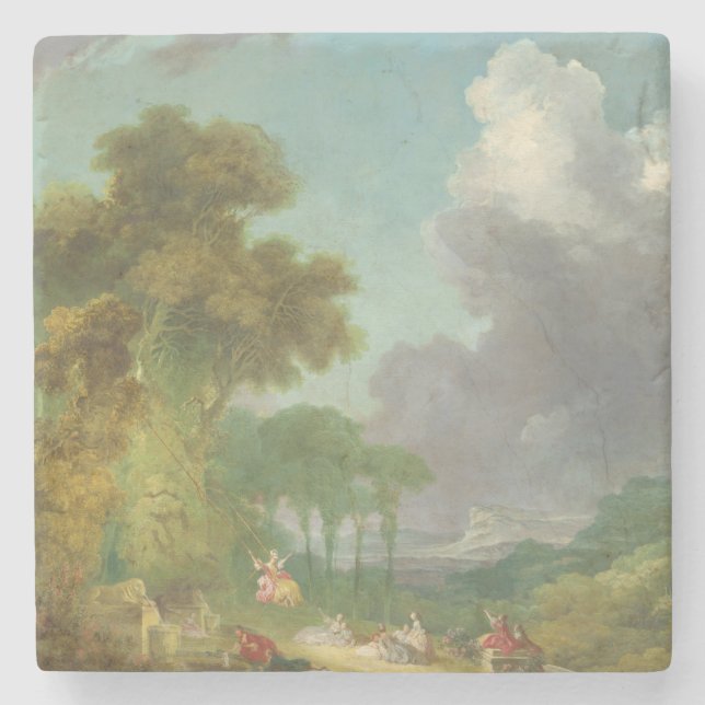 Posavasos De Piedra El oscilación de Jean-Honore Fragonard (Anverso)