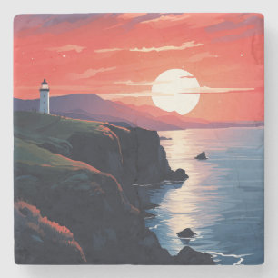 Posavasos De Piedra El paisaje pacífico de la naturaleza #6