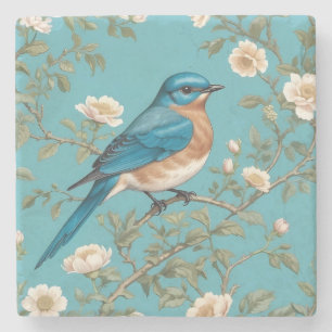 Posavasos De Piedra El pájaro azul William Morris inspiró a Turquois