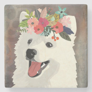 Posavasos De Piedra El perro esquimal americano engendra la corona de