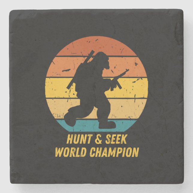 Posavasos De Piedra El pie grande no quiere esconderse y buscar más ah (Anverso)