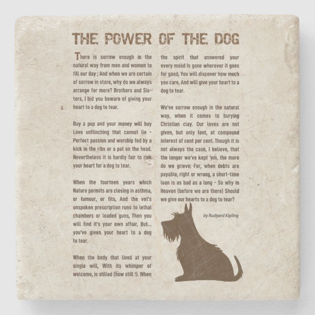 Posavasos De Piedra El poder del perro Poema - Rudyard Kipling (Anverso)