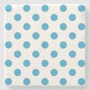 Posavasos De Piedra El Polka azul de pavo real (Peacock Blue Polka Dot