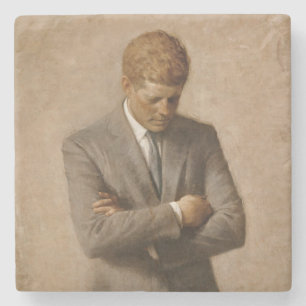 Posavasos De Piedra El presidente estadounidense John Kennedy Retrato 