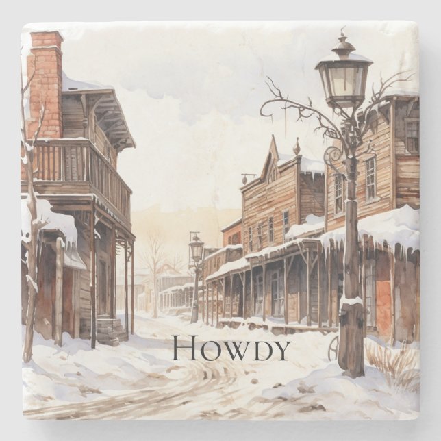 Posavasos De Piedra El salvaje invierno occidental (Anverso)