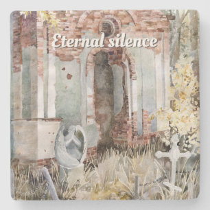 Posavasos De Piedra El silencio eterno en el cementerio