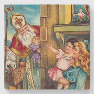 Posavasos De Piedra El St Nick entrega navidad