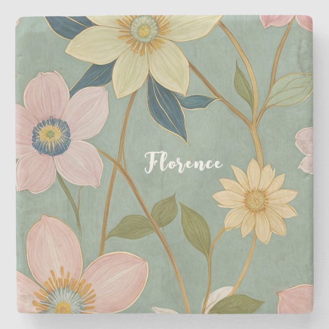 Posavasos De Piedra El suave despertar de la primavera personalizado (Anverso)