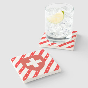 Posavasos De Piedra El suizo raya la bandera