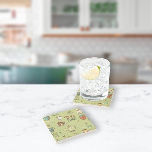 Posavasos De Piedra El té y el té de miel en verde (Subido por el creador)
