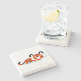 Posavasos De Piedra El tigre Personalizado lindo en la montaña rusa de