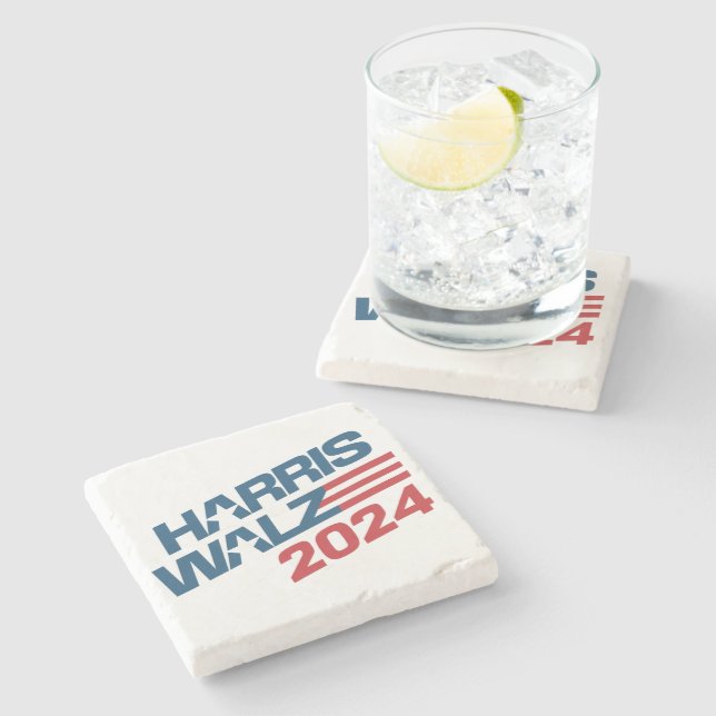 Posavasos De Piedra Elecciones Harris Walz 2024 (Lateral)