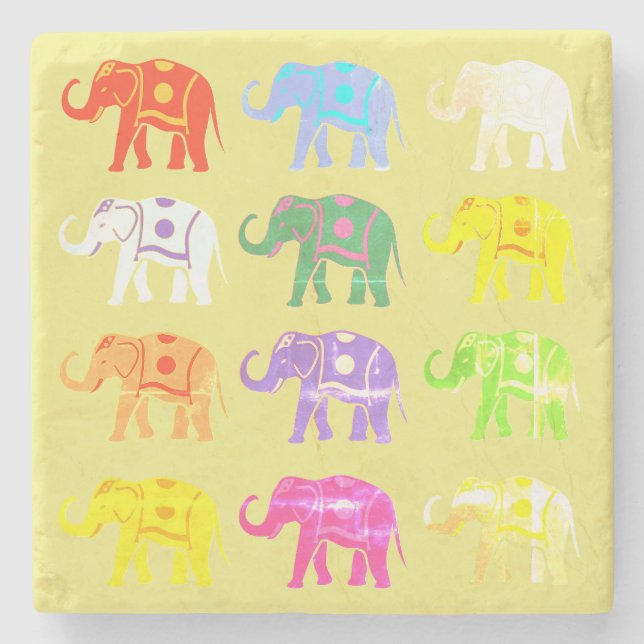 Posavasos De Piedra Elefante afortunado (Anverso)