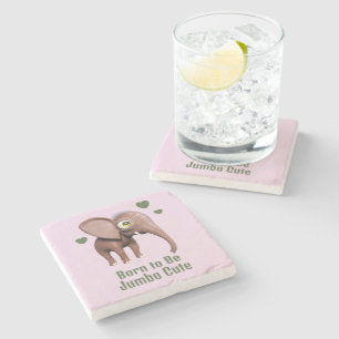 Posavasos De Piedra Elefante bebé lindo personalizado nacido para ser