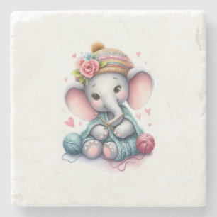 Posavasos De Piedra elefante de tejido acuático
