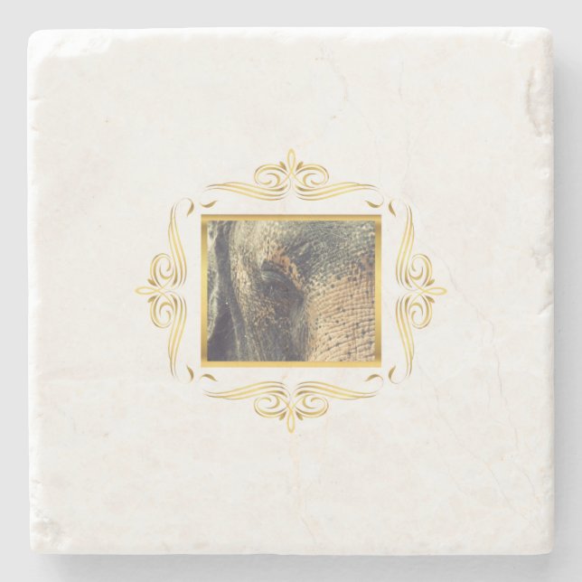 Posavasos De Piedra Elefante enmarcado (Anverso)
