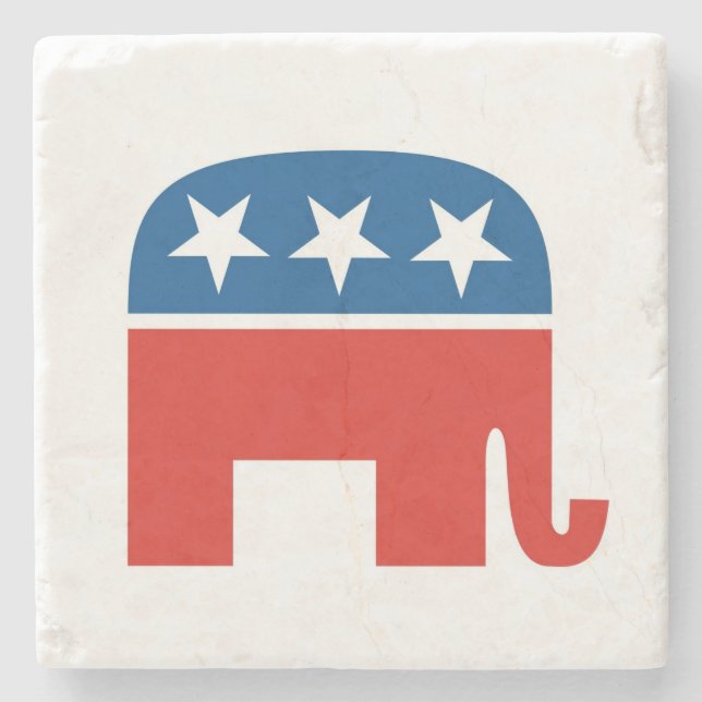 Posavasos De Piedra elefante fiesta republicano de estados unidos (Anverso)