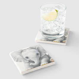 Posavasos De Piedra Elefante Gray Baby Adorable