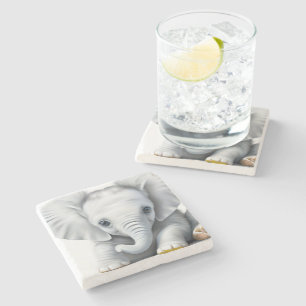Posavasos De Piedra Elefante Gray Baby Adorable