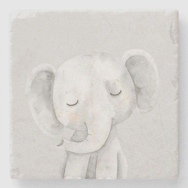 Posavasos De Piedra Elefante Gris Bonito (Anverso)