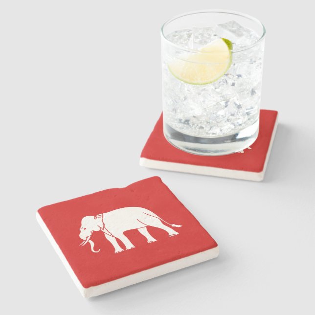 Posavasos De Piedra Elefante siamés (Lateral)