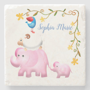 Posavasos De Piedra Elefantes, torre animal de ovejas y aves