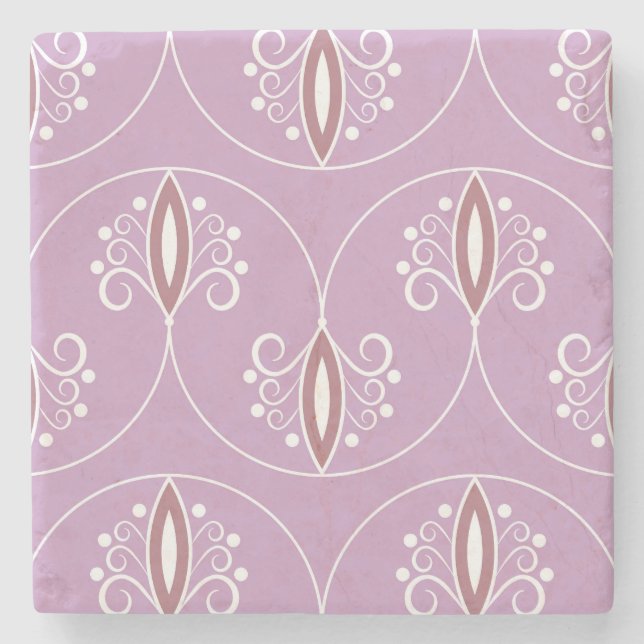 Posavasos De Piedra Elegancia en espiral: Geométrico vintage (Anverso)