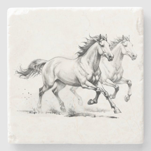 Posavasos De Piedra Elegancia Equina (Anverso)